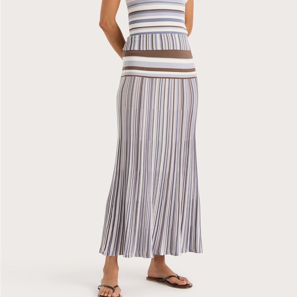Citara Skirt Pale Blue Stripe - Picture 1 of 7